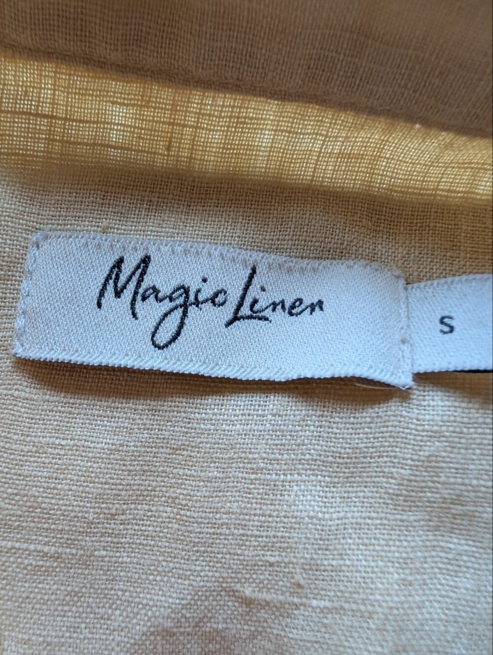 Magic Linen Men's Button Down Long Sleeve Shirt Butter Yellow - Picture 4 of 7